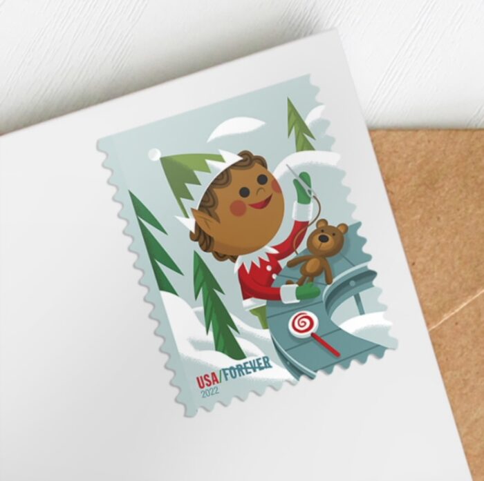 2022 Stamps Holiday Elves Forever Stamps - Image 2