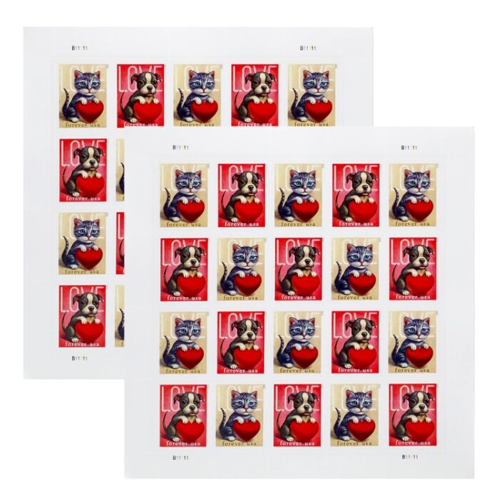 2023 First Class Forever Stamps Love Kitten Puppy - Image 6