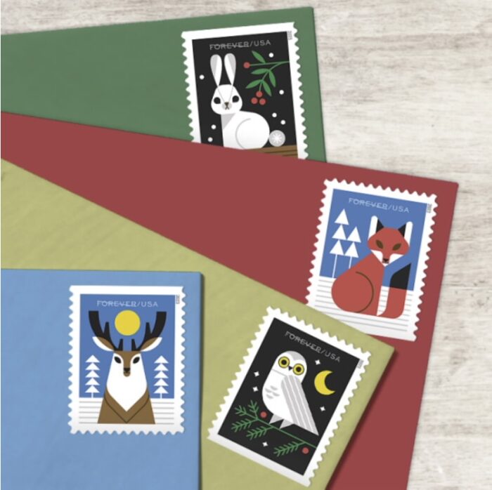 2023 Forever Stamps Winter Woodland Animals Stamps - Image 2